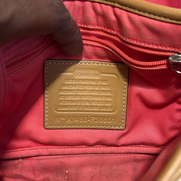 Coach Signature Brown and Tan Crossbody Bag - Picture 3 of 4